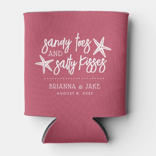 Rafraîchisseur Pour Canette Sandy Toes Salty Kisses Destination Mariage Favori (Devant)
