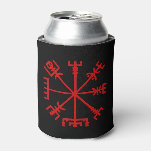 Rafraîchisseur Pour Canette Sang Rouge Vegvísir (Viking Compass) (Can devant)
