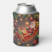 Rafraîchisseur Pour Canette Santa Claus Riding Sleigh avec un renne (Can Dos)