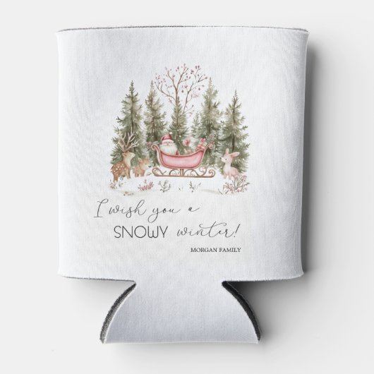 Rafraîchisseur Pour Canette Santa Claus, Sleigh, Présents Noël de forêt (Devant)