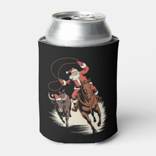 Rafraîchisseur Pour Canette Santa Cowboy Rodéo Cheval Lasso Noël Western