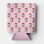 Rafraîchisseur Pour Canette Santa Hat Personnalisé Visage 2 Photo Cadeau de No (Devant)