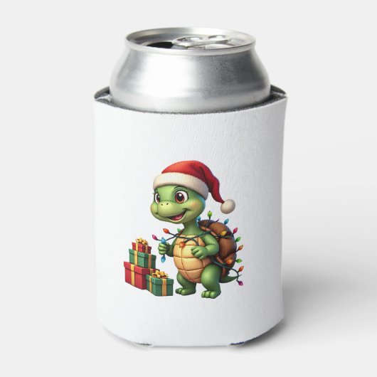 Rafraîchisseur Pour Canette Santa Turtle Christmas Ugly Sweater Funny Holiday (Can devant)