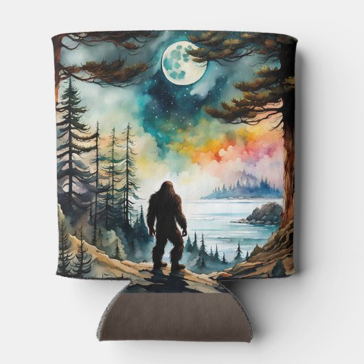 Rafraîchisseur Pour Canette Sasquatch debout sous le clair de lune (Dos)