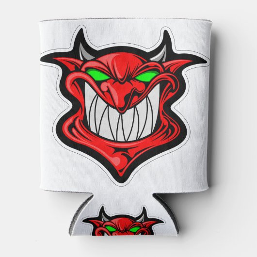 Rafraîchisseur Pour Canette satan tête visage démon de dessin (Devant)