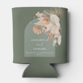 Rafraîchisseur Pour Canette sauge vert bohème botanique Pampas herbe moderne (Dos)