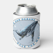 Rafraîchisseur Pour Canette Save Our Oceans - Whale Design (Can devant)