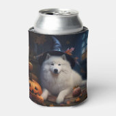 Rafraîchisseur Pour Canette Scary d'Halloween Citrouille Samoyé (Can devant)