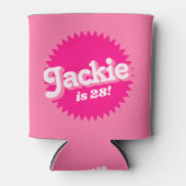 Rafraîchisseur Pour Canette Sceau rose Retro Malibu | Anniversaire (Devant)