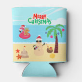 Rafraîchisseur Pour Canette Scène de Noël de plage (Dos)