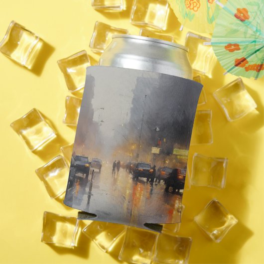 Rafraîchisseur Pour Canette Scène de pluie du soir en ville (Été in situ)