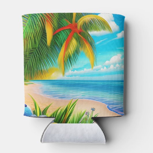 Rafraîchisseur Pour Canette Scène Tropical Beach Palm Tree (Dos)