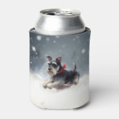 Rafraîchisseur Pour Canette Schnauzer miniature neige de Noël hiver (Can devant)