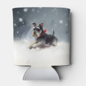 Rafraîchisseur Pour Canette Schnauzer miniature neige de Noël hiver (Dos)