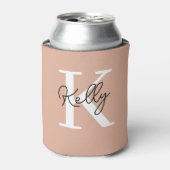 Rafraîchisseur Pour Canette Script de monogramme rose vierge moderne (Can devant)