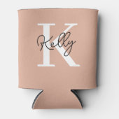 Rafraîchisseur Pour Canette Script de monogramme rose vierge moderne (Devant)