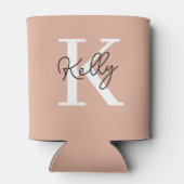 Rafraîchisseur Pour Canette Script de monogramme rose vierge moderne (Dos)