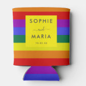 Rafraîchisseur Pour Canette Script Mariage moderne Simple Pride LGBTQ (Dos)