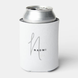 Rafraîchisseur Pour Canette Script Minimaliste Monogramme et Nom Élégant