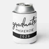 Rafraîchisseur Pour Canette Script noir diplômé | Classic Keepsaké avec année (Can Dos)