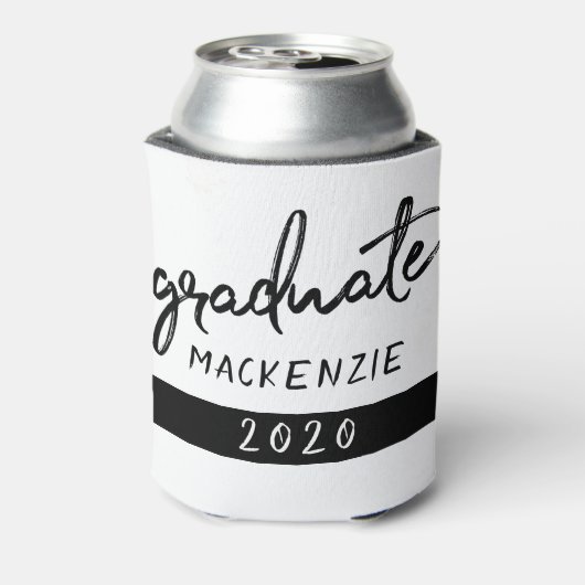 Rafraîchisseur Pour Canette Script noir diplômé | Classic Keepsaké avec année (Can Dos)