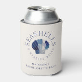 Rafraîchisseur Pour Canette Seashells Mariage Bells Blue Beach Mariage (Can devant)