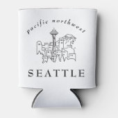 Rafraîchisseur Pour Canette Seattle Skyline Pacific Northwest Minimal Outline (Devant)
