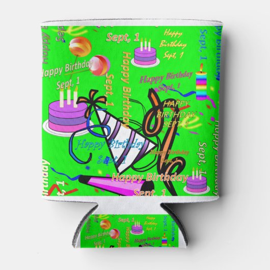 Rafraîchisseur Pour Canette sept, 1 anniversaire de enfant (Devant)