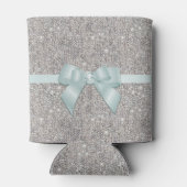 Rafraîchisseur Pour Canette Séquins, Bow & Ribbon d'argent stylés (Dos)