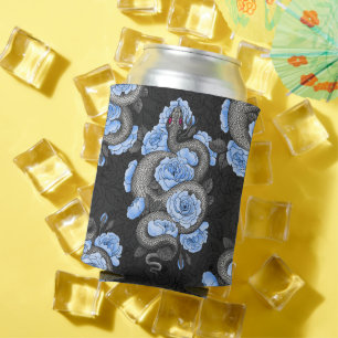 Rafraîchisseur Pour Canette Serpents et roses bleus