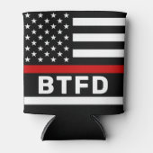 Rafraîchisseur Pour Canette Service D'Incendie Personnalisé Mince Ligne Rouge (Devant)