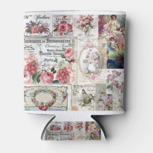Rafraîchisseur Pour Canette Shabby collage chic, victorien du pays, découpage