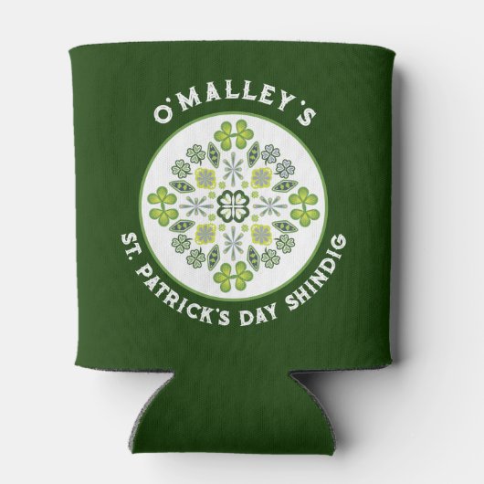 Rafraîchisseur Pour Canette Shamrock Clover Mandala St. Patrick's Day Party (Dos)