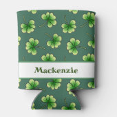 Rafraîchisseur Pour Canette Shamrock personnalisé Dark Green St Patrick's Day (Dos)