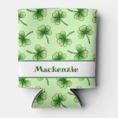Rafraîchisseur Pour Canette Shamrock personnalisé Light Green St Patrick's Day (Devant)