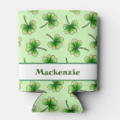 Rafraîchisseur Pour Canette Shamrock personnalisé Light Green St Patrick's Day (Dos)