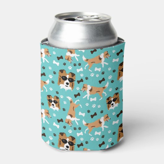 Rafraîchisseur Pour Canette Sheltie Shetland Sheepdog Mini Collie Can Cooler (Can devant)