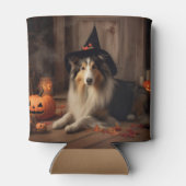 Rafraîchisseur Pour Canette Shetland Sheepdog Citrouille Halloween effrayant (Dos)