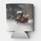 Rafraîchisseur Pour Canette Shih Tzu hiver neige de Noël (Dos)