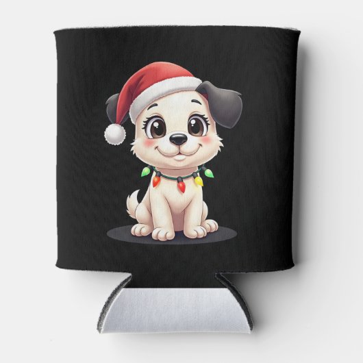 Rafraîchisseur Pour Canette Shih Tzu Santa Christmas Tree Lights Xmas Dog Love (Devant)