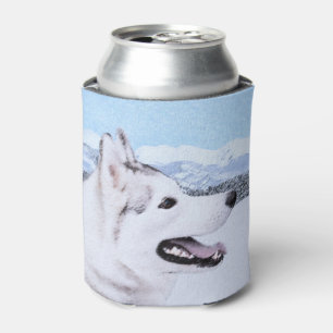 Rafraîchisseur Pour Canette Sibérie Husky (argent et blanc) Peinture Chien Art
