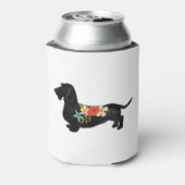 Rafraîchisseur Pour Canette Silhouette florale à poils durs Dachshund (Can Dos)