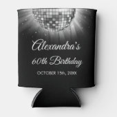 Rafraîchisseur Pour Canette Silver 60th Birthday Party 70's Disco Ball (Devant)