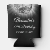 Rafraîchisseur Pour Canette Silver 60th Birthday Party 70's Disco Ball (Dos)