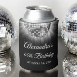 Rafraîchisseur Pour Canette Silver 60th Birthday Party 70's Disco Ball<br><div class="desc">Augmentez votre 60e anniversaire avec notre Disco Ball Can Cooler Silver 60th Birthday Party 70's, conçu pour ajouter une touche de sophistication et d'élégance rétro à votre bash jalon. Dans une teinte d'argent chatoyante, cela peut refroidir exsument l'élégance et la nostalgie. Le graphique de la boule disco vous transporte à...</div>