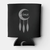 Rafraîchisseur Pour Canette Silver Crescent Moon Feathers (Devant)