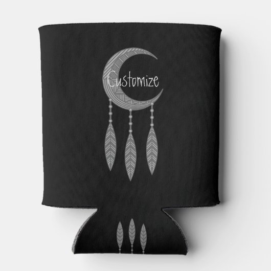 Rafraîchisseur Pour Canette Silver Crescent Moon Feathers (Dos)