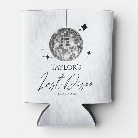 Rafraîchisseur Pour Canette Silver Disco Ball Dernière Disco Bachelorette Part (Devant)