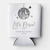 Rafraîchisseur Pour Canette Silver Disco Ball Let's Disco fête d'anniversaire (Devant)