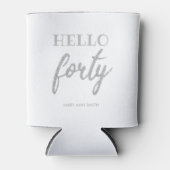 Rafraîchisseur Pour Canette Silver White "Hello Quarty" Parties scintillant d' (Devant)